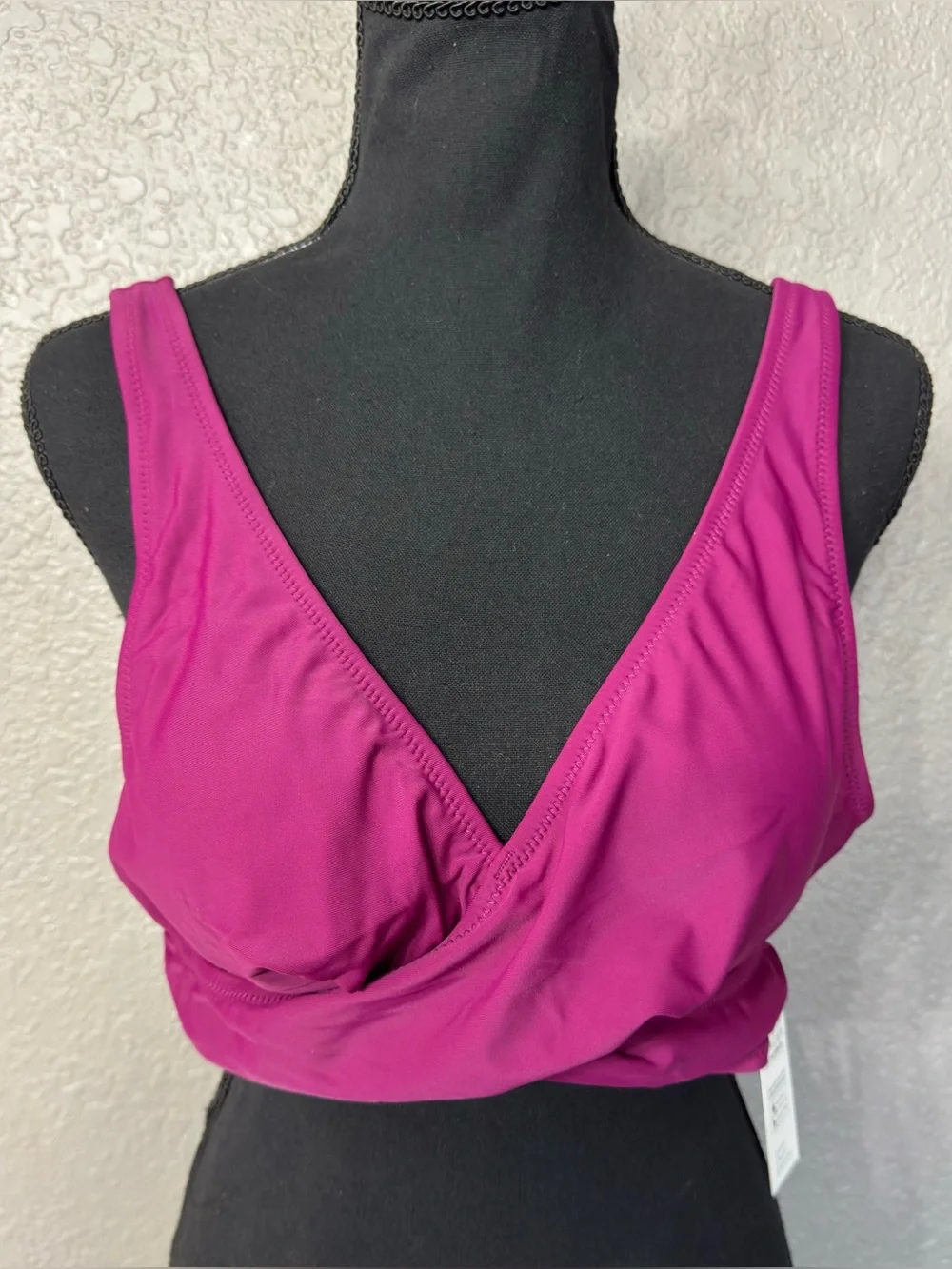 Cupshe NWT Women’s Sz XL Burgundy Maroon Cross Front Bikini Top - Picture 5 of 5